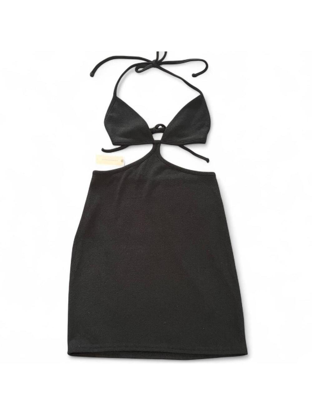 Anthropologie tie back halter neck mini dress